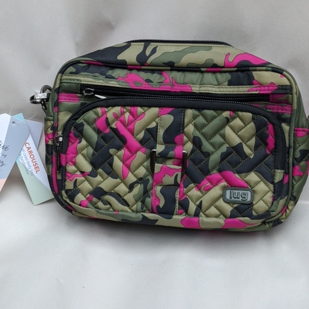 NWT Lug Convertible RFID Crossbody Bag Camo Orchid